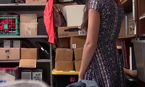Petite teen shoplifter gets caught theft and screwed